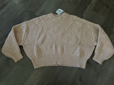 Gloria Jeans Crop Oversized Sweater Peach Color Size medium NWT