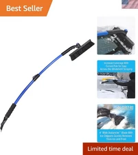 50" Extendable Snow Broom with Curved Head & Nylon Bristles for Car Care