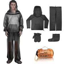HOMEYA Bug Jacket L/XL, Anti Mosquito Netting Suit with Zipper on Hood Ultra-...