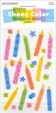 Mrs Grossman's Sheer Color CANDLES Transparent Stickers Embellishment Scrapbooks