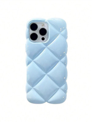 Luxury 3D Puffer Quilted Glossy Soft Case For iPhone 17 16 15 14 13 12 Pro Max
