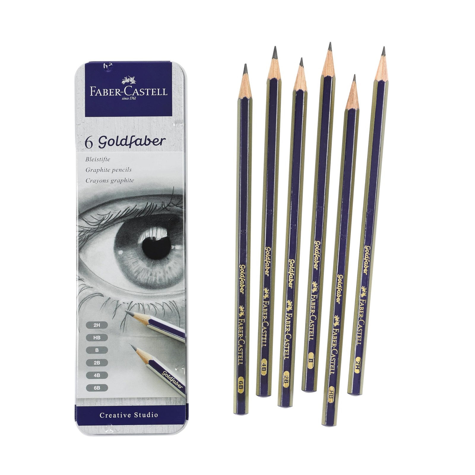 Set 6 Pack 2h Hb B 2b 4b 6b Drawing Pencils