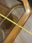 Set of 2 Octagonal Glass Top Wood End/Side Tables, Brown Medium Wood Tone — photo 8