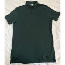 2007 Slim Fit Burberry London Mens Forest Green Pique Polo Shirt XL Short Sleeve