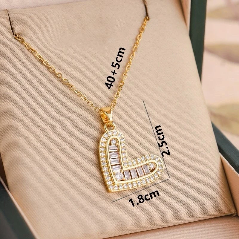 Классический титана стали сердце подвеска ожерелье цепочка женщин повседневные ювелирные изделия   - Изображение 2 из 4