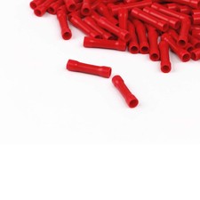 100 PCS Red Insulated Butt Splice Quick Crimp Wire Terminals Connector Set