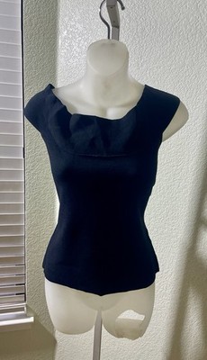 Milly Black Knit Off The Shoulder Knit Top Size Large