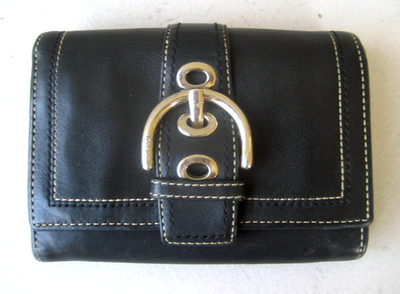 Vintage Coach Soho Buckle Bifold black Leather Wallet Excellent | eBay