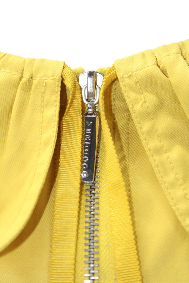 Vertigo Womens Raincoat Yellow Designer Button Long Sleeve Size M - Image 4 of 4