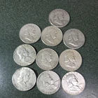 Franklin Half Dollar Silver - lot of 10  Business Strike 1958-1963