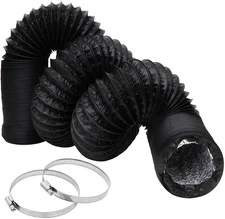 3Inch Flexible Ducting Hose 16.5 Feet Black Aluminum Ducting Dryer Vent Hose wit
