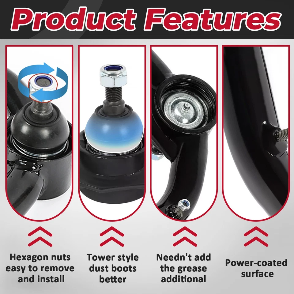 HECASA For 2004-2020 Ford F150 Front 0-4" Lift Upper Control Arms w/ Ball Joints - Image 4 of 4