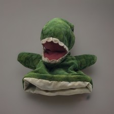 Alligator/Dinosaur Green Hand Puppet Plush Stuffed Animal Cut Tag