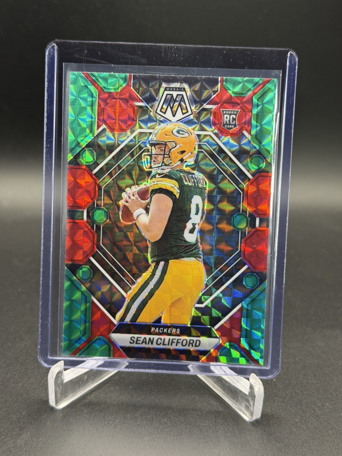 2023 MOSAIC CHOICE - SEAN CLIFFORD RED AND GREEN RC ROOKIE # 361 PACKERS