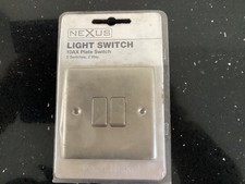 Nexus Double Light Switch 10ax  2way  pearl nickel New