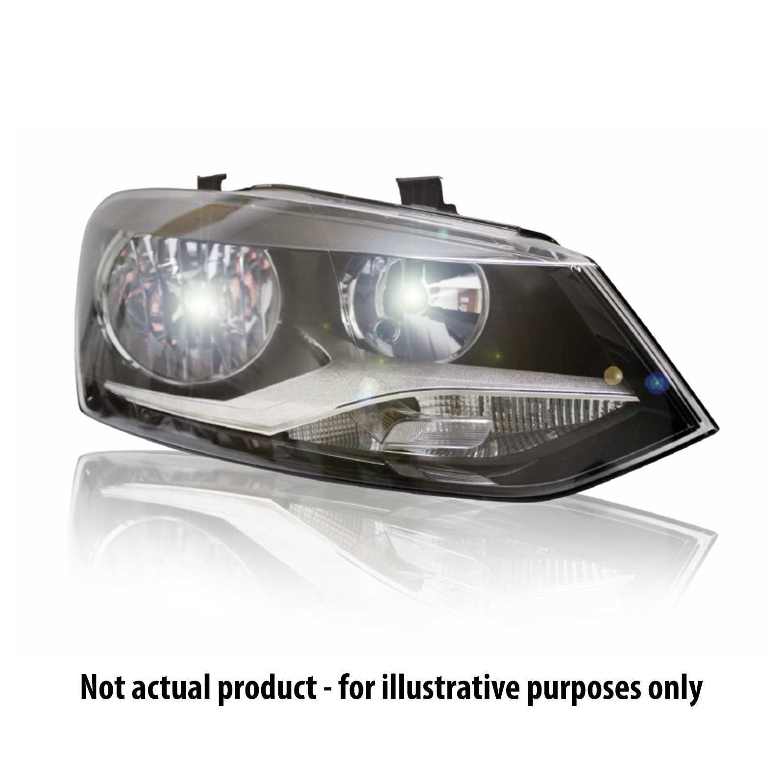 Apec Headlight - H7/H1 Lamp Type - Chrome Housing - ALH2209 - Fits Ford Left
