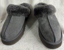 UGG Women's Disquette Platform Slippers Shoes Charcoal Excellent Con SN 1122550