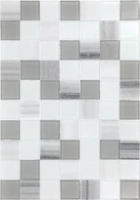 Perfit Mosaix 2" X 2" Natural Stone Straight Stack Mosaic in Polished Marmara & 