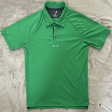 Oakley Hydrolix Green Golf Polo Shirt Men's Size M Moisture Wicking