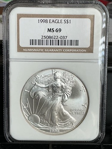1998 AMERICAN SILVER EAGLE NGC MS69