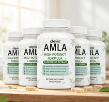 Alevia Organic Amla Capsules 1000mg Indian Gooseberry Antioxidant Supplement