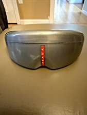 Prada Gray Velvet Lined Hard Eye Glasses Case With snap Close