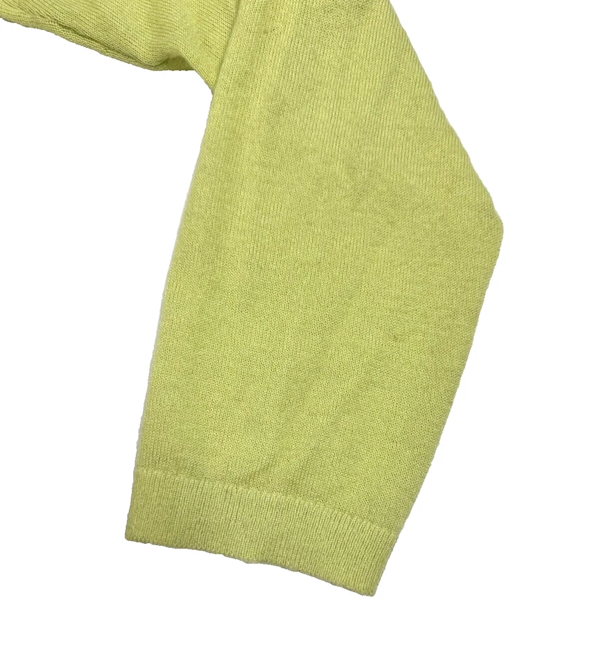 Cárdigan suéter verde Classics by Worth 100 % cachemir para mujer frente abierto talla M Foto 3 de 4