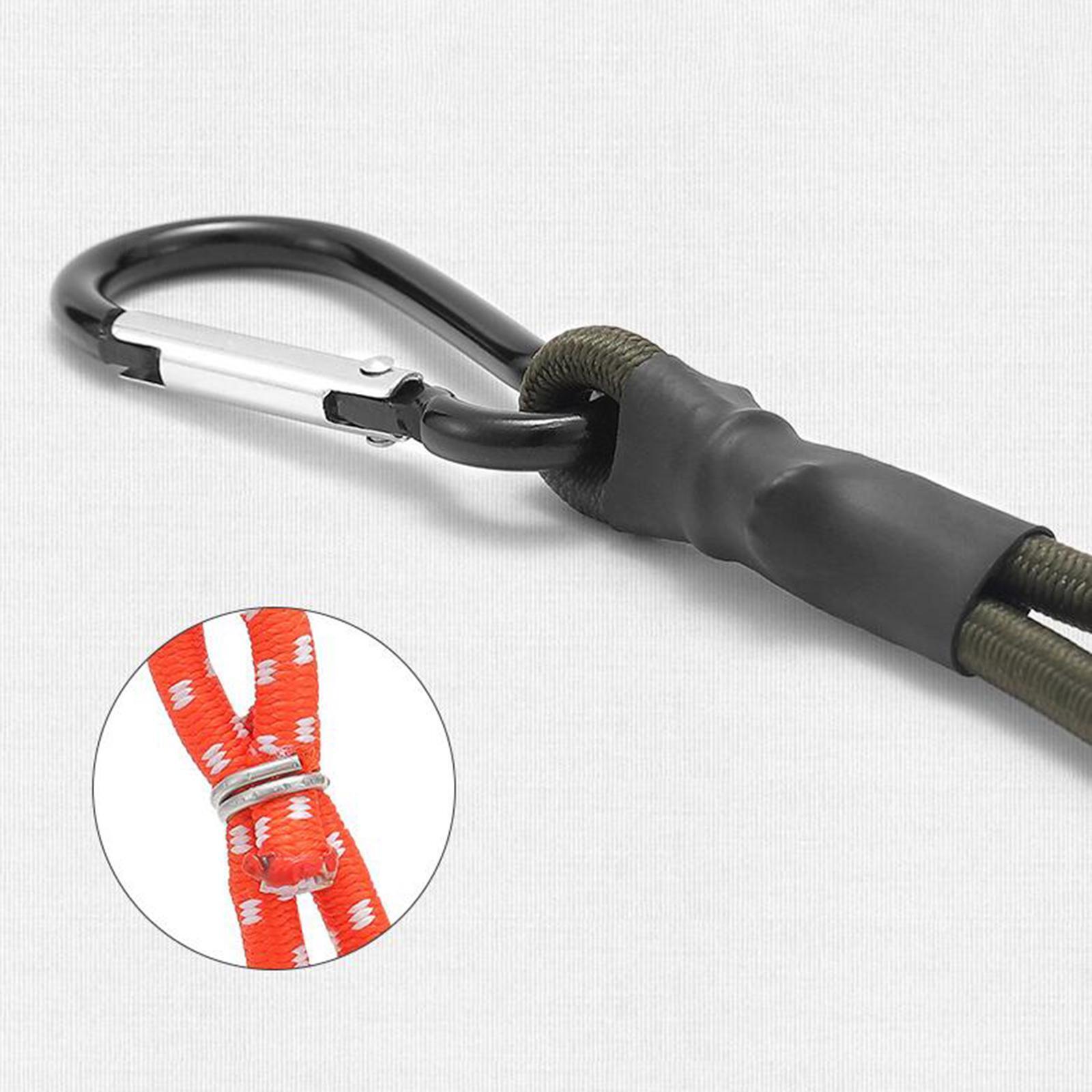 4x Bungee Cord with Carabiner Hook, Elastic Tent Cord Durable Short