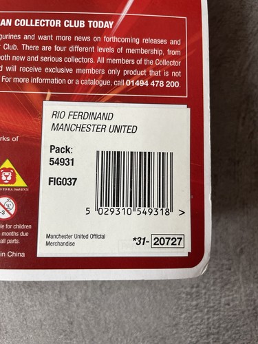 Blister del equipo Corinthian Prostars Rio Ferdinand Manchester United 2002/3 FIG037 - Imagen 10 de 11