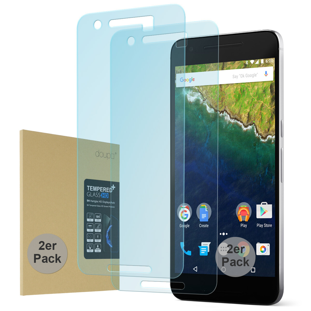doupi Pellicola Vetro Temperato per Huawei Mate 8, Premium 9H HD