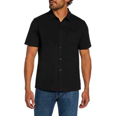 Gap Men's Short Sleeve Knit Button Down Shirt Size XL True Black