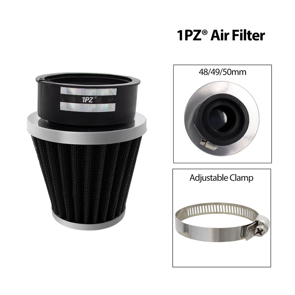 2 x48-50mm Air Intake Filter For Yamaha DT80 RD80 RD80L RD125 Pit Dirt Bike ATV - Image 4 of 4