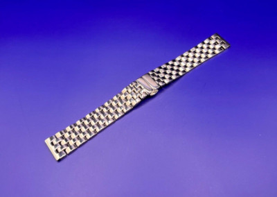 Uhrenarmband aus Edelstahl Massiv, 20 mm mit Faltschließe, Poliert