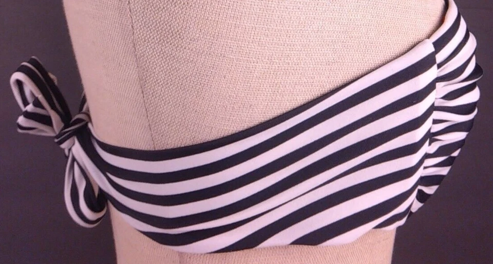 Allen B RN 73156 Black/White Striped Nylon Strapless Swim Top Size 6        (52) - Image 4 of 4
