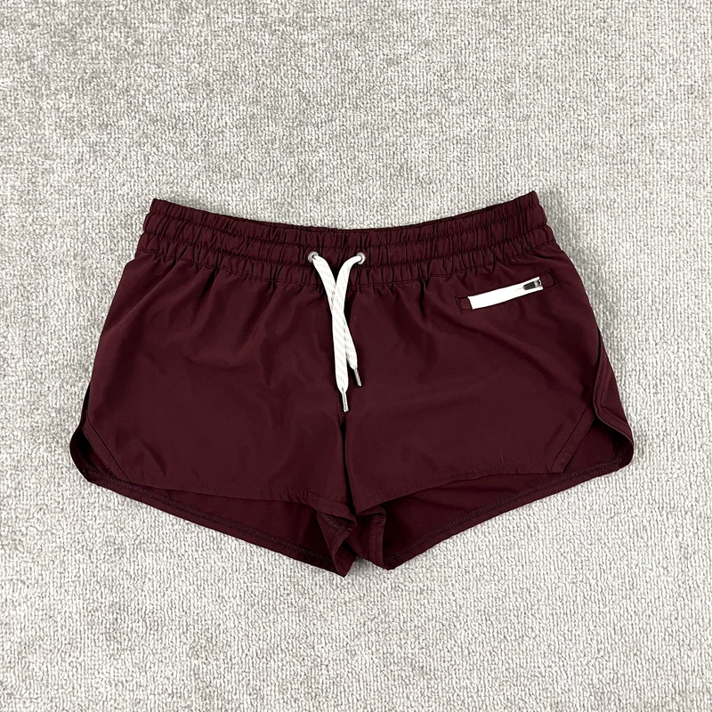 vuori clementine burgundy lined running workout shorts