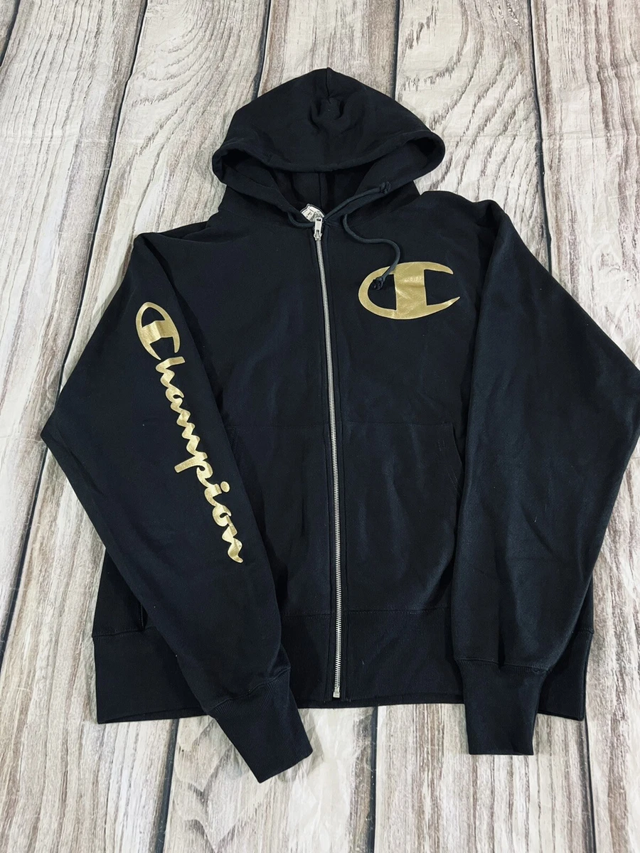 Champion hoodie gold logo top
