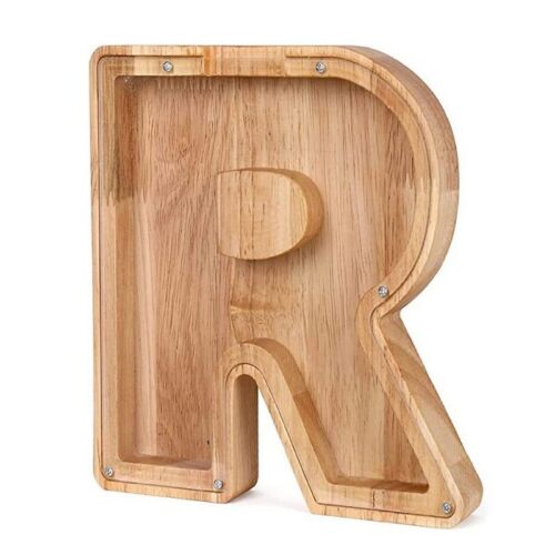 Letter Wooden Piggy Bank Transparent.Money Box for Kids/Child Gift Christmas HOT - Picture 28 of 63