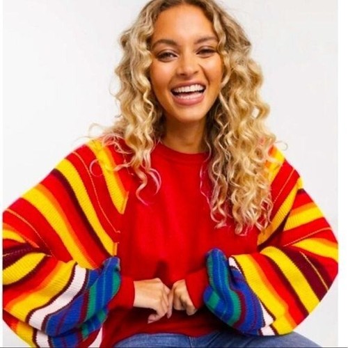 Rainbow Dreams Batwing Sleeve Knit Red 