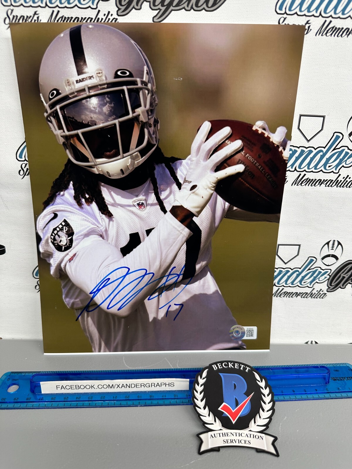 OAKLAND LAS VEGAS RAIDERS Autographed Signed GREEN BAY PACKERS PRO BOWL WR WIDE RECEIVER DAVANTE ADAMS RAIDER FOOTBALL 8X10 PHOTOGRAPH-BECKETT BAS COA 