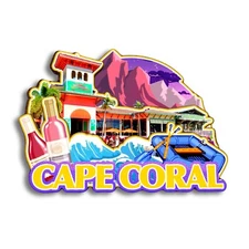Cape Coral Florida USA America Refrigerator magnet 3D wood travel souvenir gift