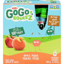4-Pack GoGo squeez Squeeze, Apple Peach