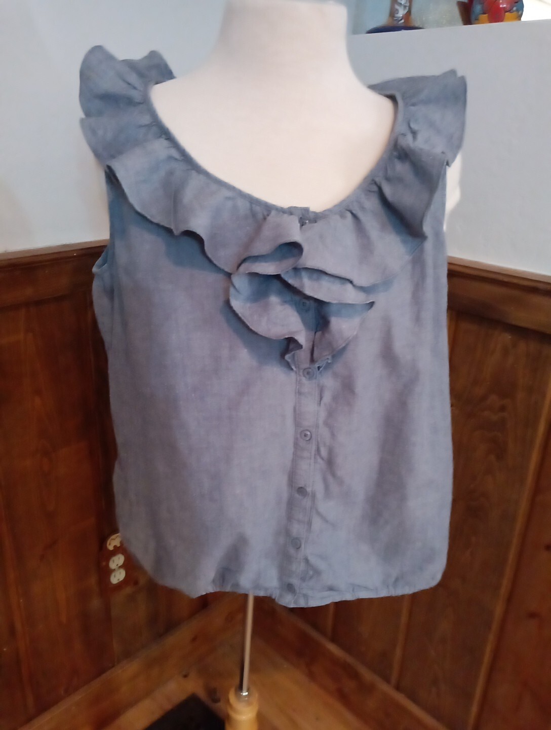 Large Signature Larry Levine 100 Cotton Blouse Tank … Gem