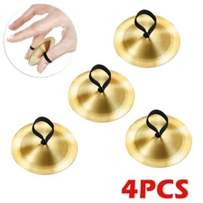 4PC Finger Cymbals Finger Zills for Belly Danc Brass Hand Cymbal 5.3cm Gold