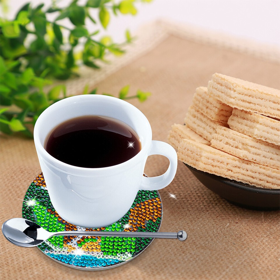 6/8pcs Diamond Art Coasters Creative DIY Spot Drill Coaster for Table