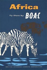 Vintage Britain By BOAC Airline Poster A3 Print