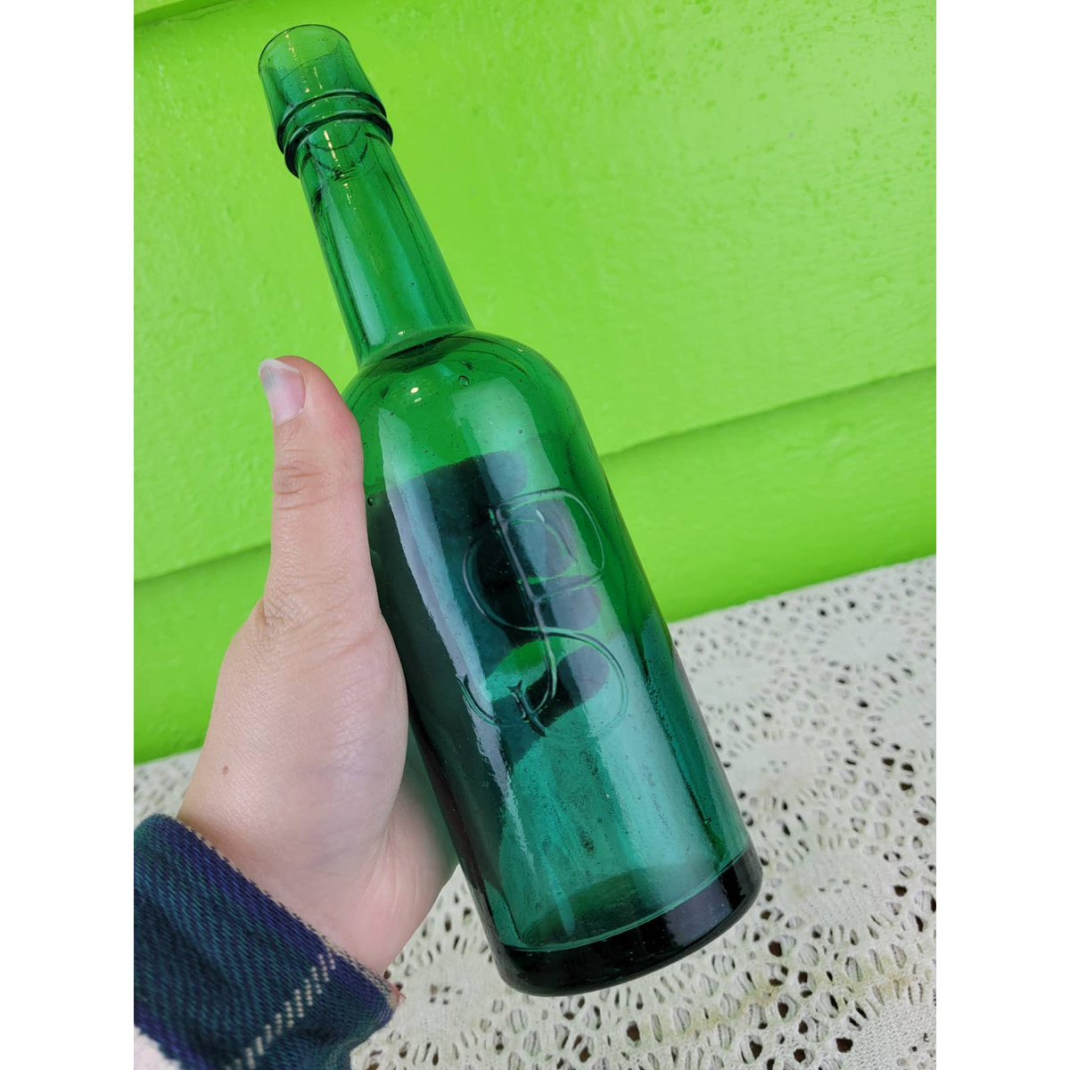 Antique JSP Joseph S Pederson Teal Medical Malt Tonic Glass Bottle