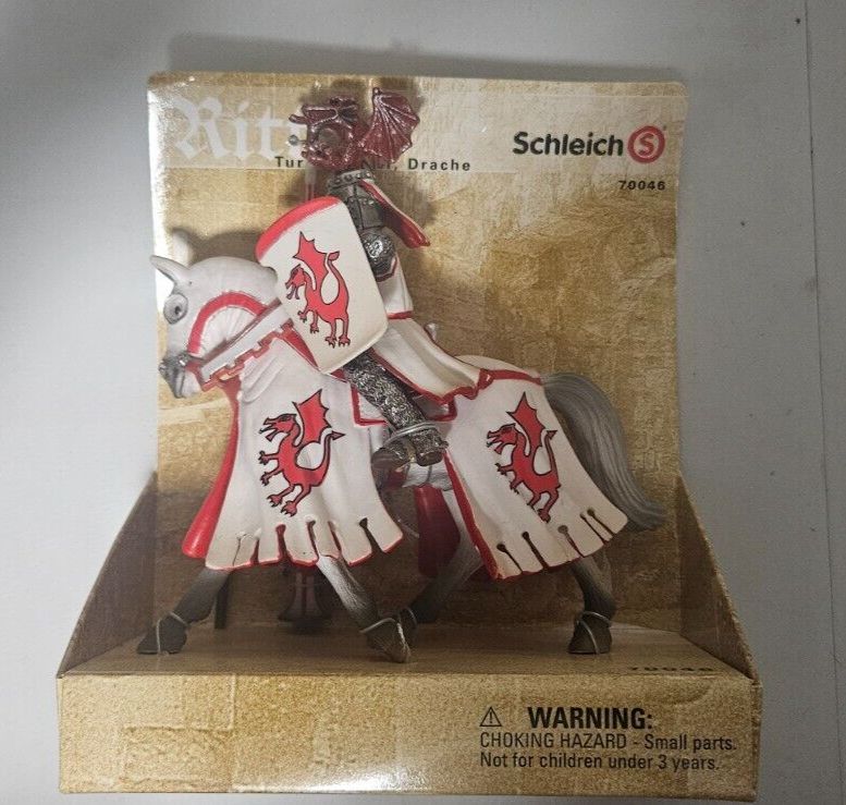 Schleich Ritter Knight Red & White Dragon Tournament Knight On