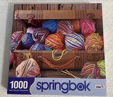 Springbok Puzzle Case Of Colors 1000 pieces Suitcase Of Yarn See Pictures- Read