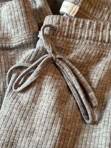 Danskin Lounge Pants Women's Size Large Gray Ribbed Drawstring  - Picture 3 of 7