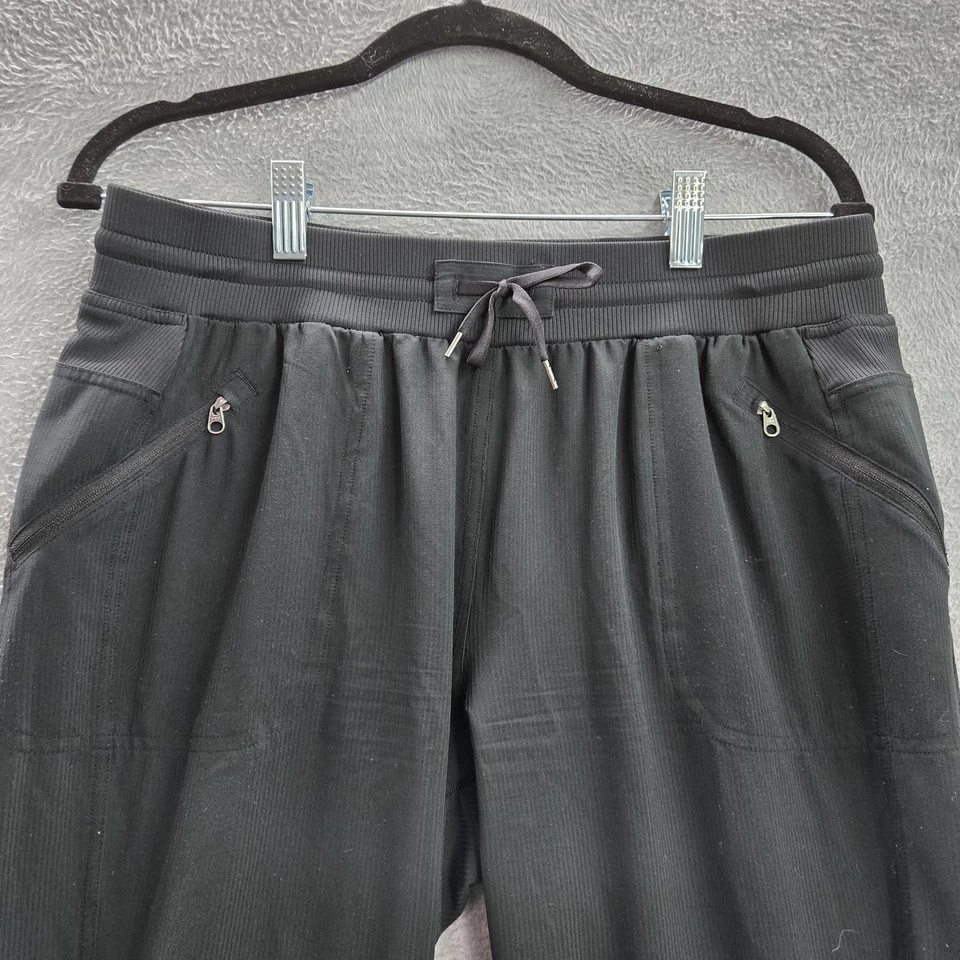 Pantalones REI Mujer Ropa Activa M Negro Cremallera 32" Entrepierna Exterior Cordón Foto 3 de 4